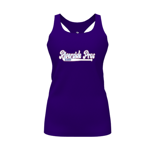 [FT0TRBPP-FYS-LOGO1] Decker Racerback Tank Top (Female Youth S, Purple, Logo 1)