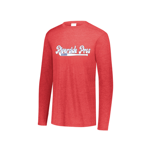 [FTLCUBRD-YS-LOGO1] Decker Youth Tri-Blend T-Shirt - Long Sleeve (Youth S, Red, Logo 1)
