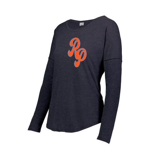 [FTLCUBNV-FAS-LOGO2] Decker Women's Tri-Blend T-Shirt - Long Sleeve (Female Adult S, Navy, Logo 2)