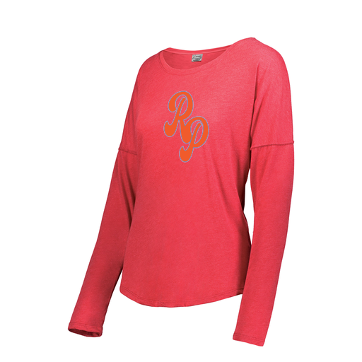 [FTLCUBRD-FAS-LOGO2] Decker Women's Tri-Blend T-Shirt - Long Sleeve (Female Adult S, Red, Logo 2)